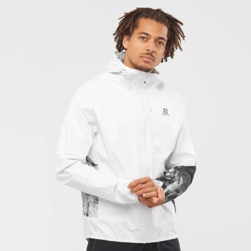 Salomon Bonatti Waterproof Men's Shell Jackets White | CA 13J98